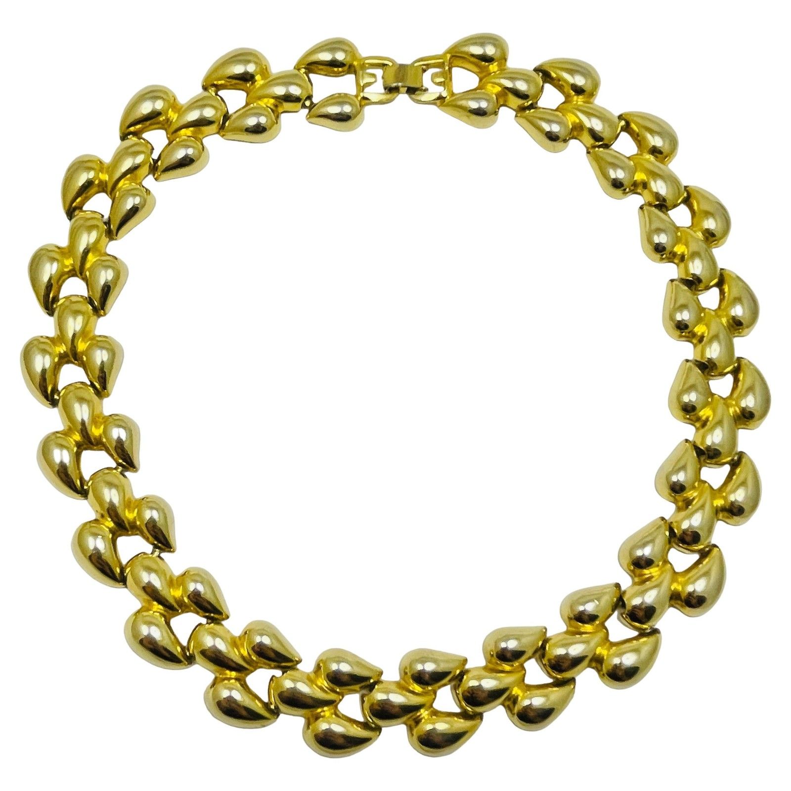 Vintage Gold Tone Massive Choker Chain Designer Necklace